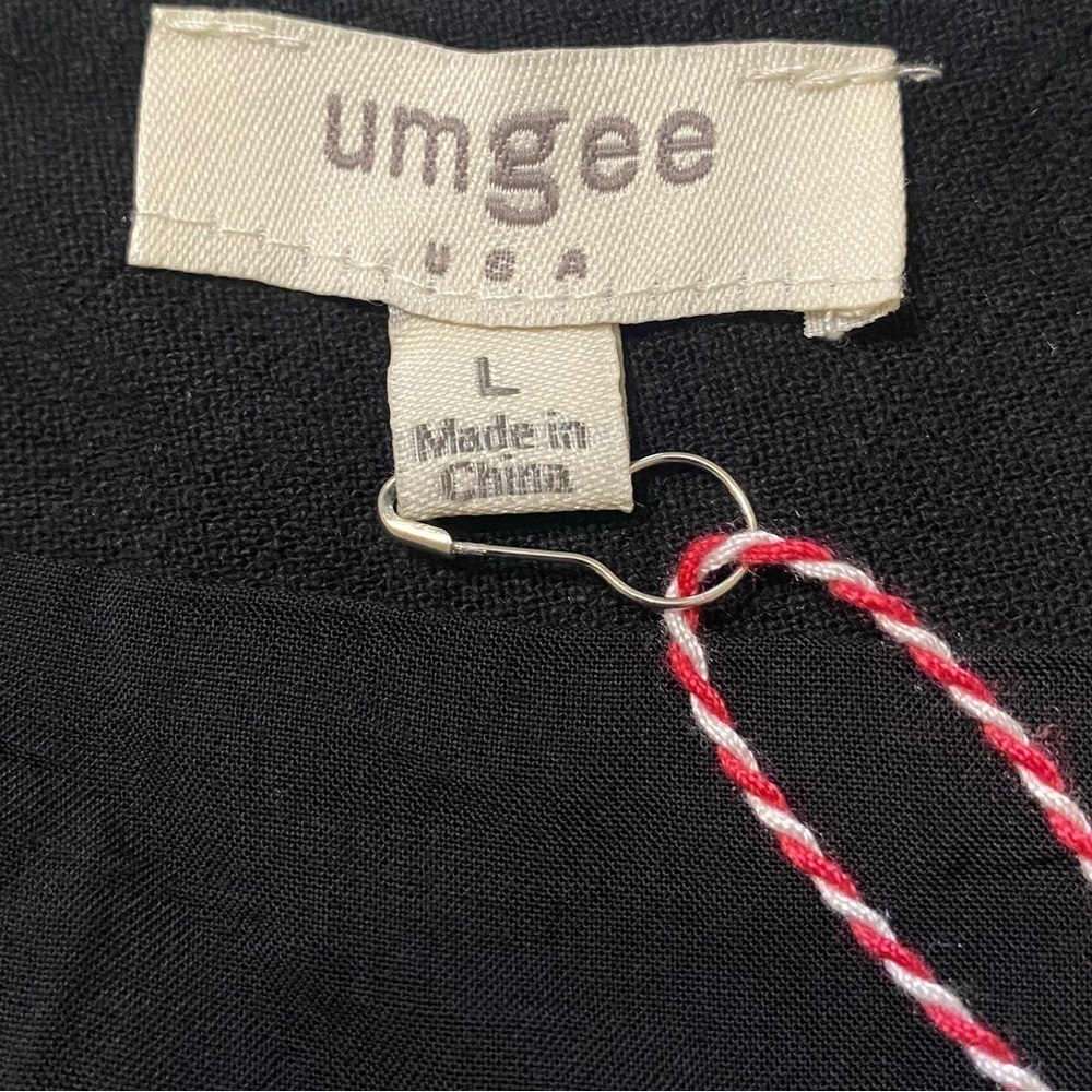 Umgee New Size L Penelope Floral Embroidered Linen Boho‎ Mini Skirt Black Colors - Picture 7 of 11